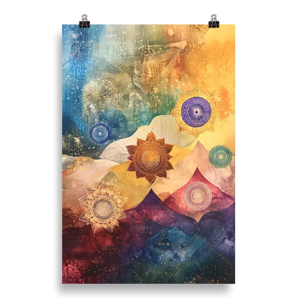 Boho Cosmic Mandala Dreamscape Serenity Art Poster - Oh Posters