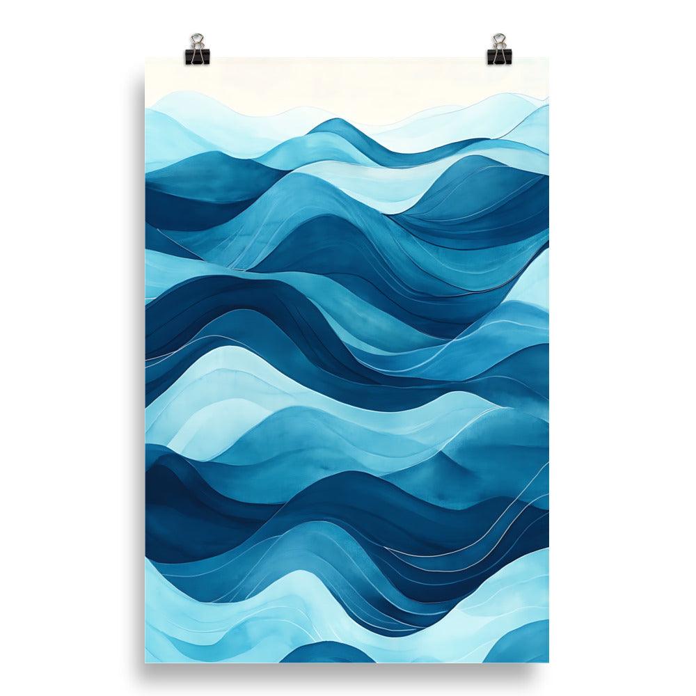 Boho Ocean Waves Aesthetic for Coastal Living Poster - Oh Posters