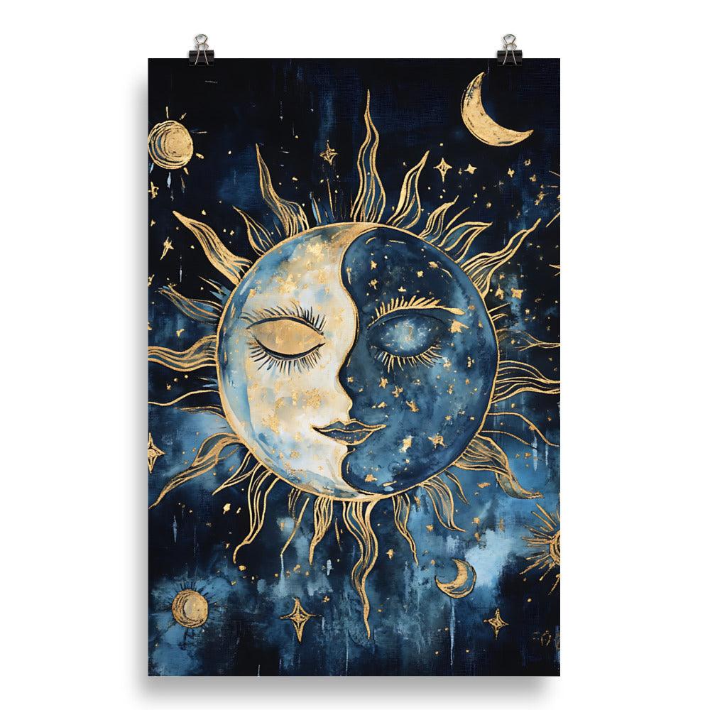 Celestial Sun and Moon Boho Magic Poster - Oh Posters