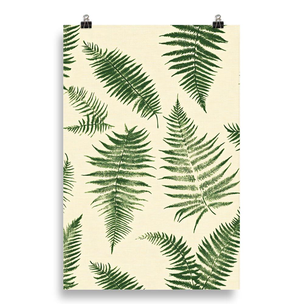 Boho Fern Leaves Pattern Poster - Oh Posters