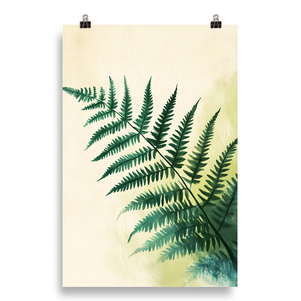 Boho Fern Leaf Serenity Nature Inspired Vibes Poster - Oh Posters