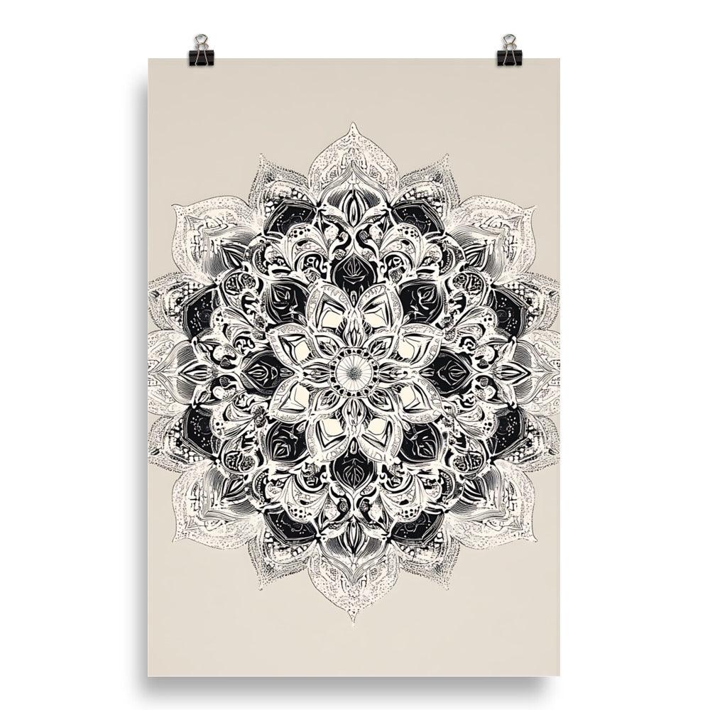 Intricate Boho Floral Mandala Art for Meditation and Mindfulness Poster - Oh Posters