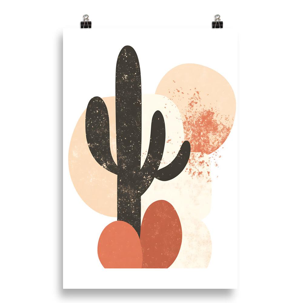 Boho Desert Cactus Minimalist Earthy Tones Poster - Oh Posters