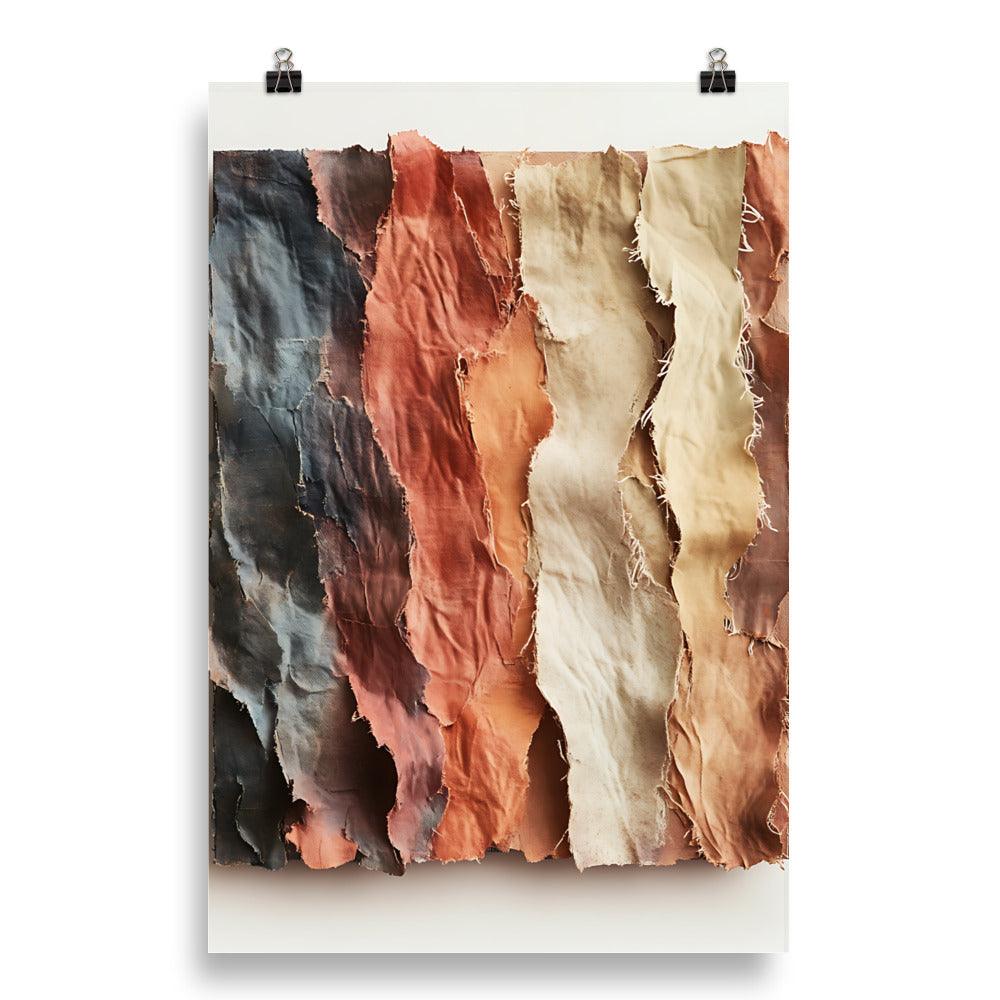 Boho Earthy Textured Stripes Vibes Natural Organic Tones Relaxed Aesthetic Poster - Oh Posters
