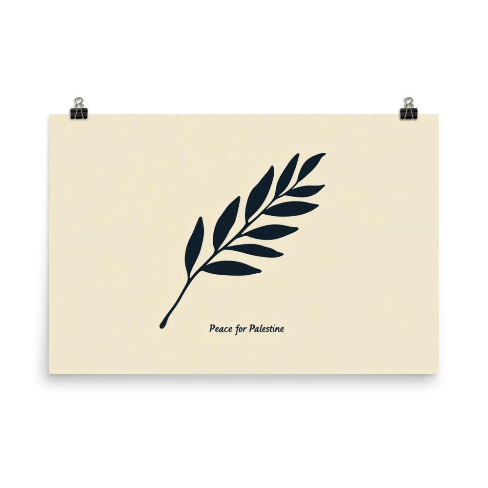 Peace for Palestine Olive Branch Minimalist Design Poster - Oh Posters