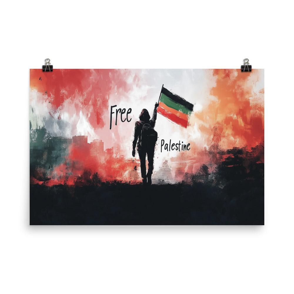 Free Palestine Resistance Flag Silhouette Poster - Oh Posters