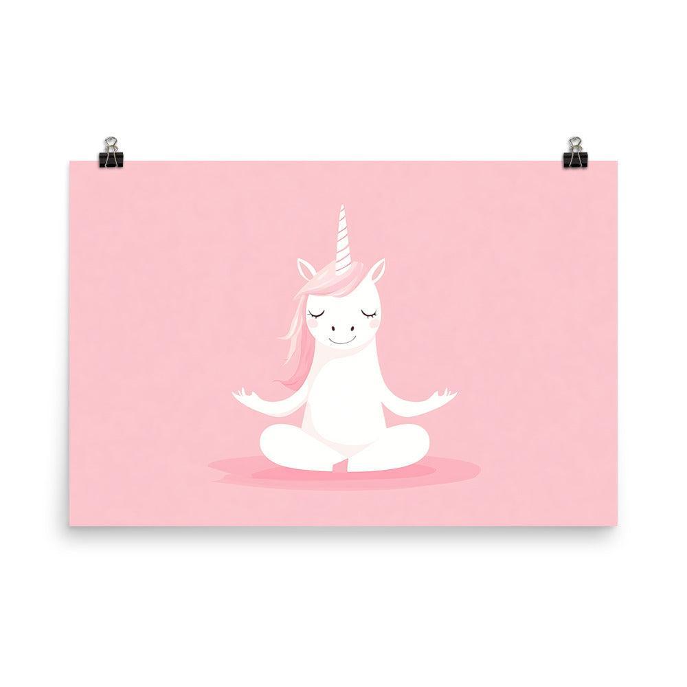 Calm and Peaceful Unicorn Yoga Tranquility Meditation Design Poster - Oh Posters