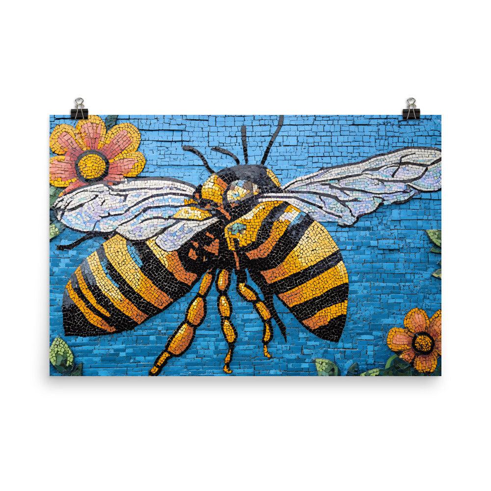 Manchester Bee and Flower Mural Art Tribute Poster - Oh Posters