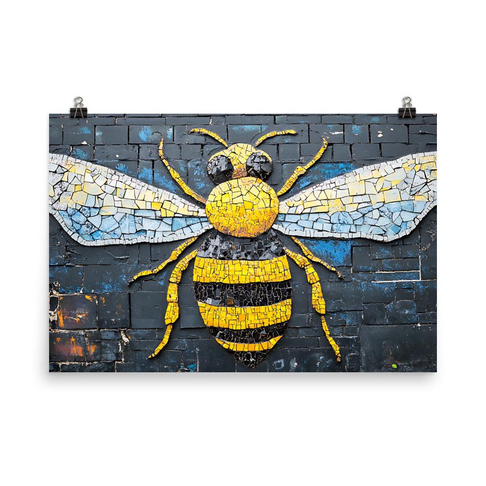 Manchester Worker Bee Mosaic Tribute Poster - Oh Posters