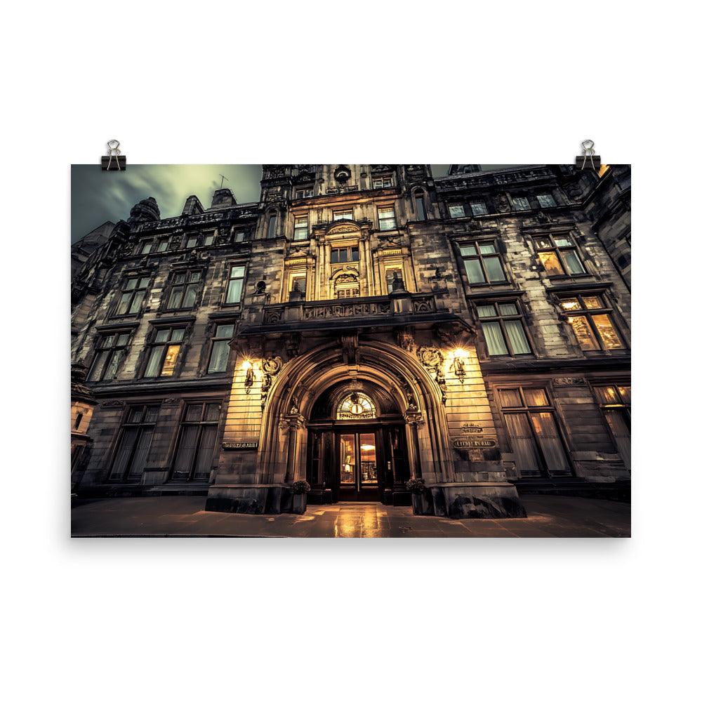 Manchester Architectural Nightscape Marvel Poster - Oh Posters