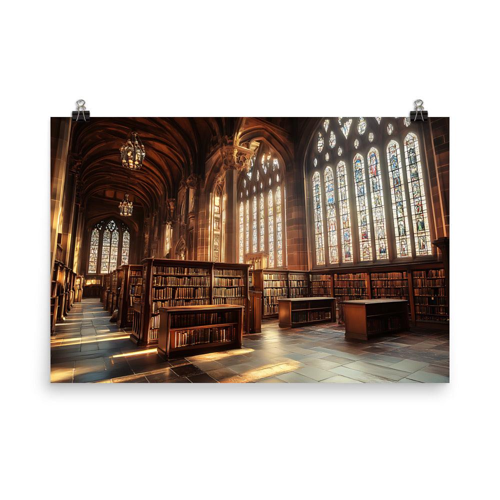 Manchester Library Elegance: Discover the Architectural Beauty and Timeless Grandeur Poster - Oh Posters