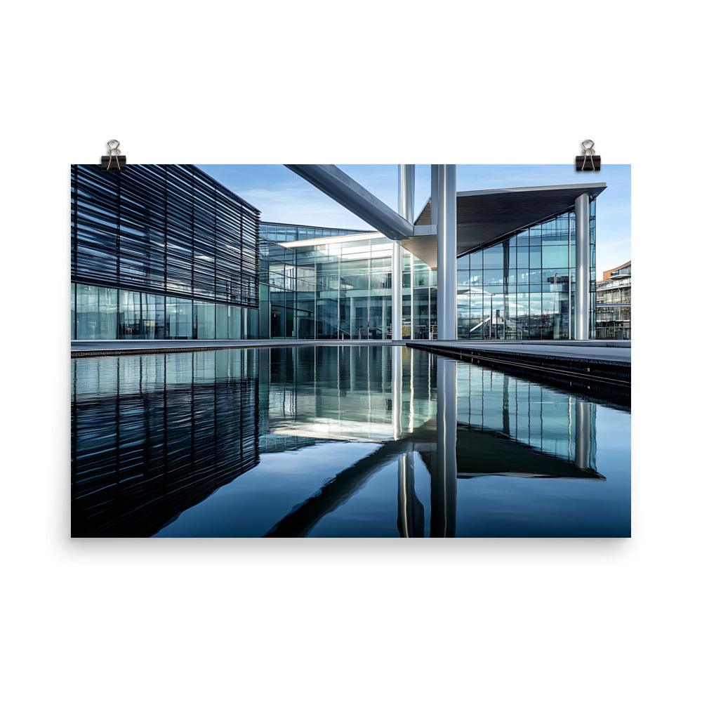 Contemporary Manchester Architecture Reflection Aesthetic Poster - Oh Posters