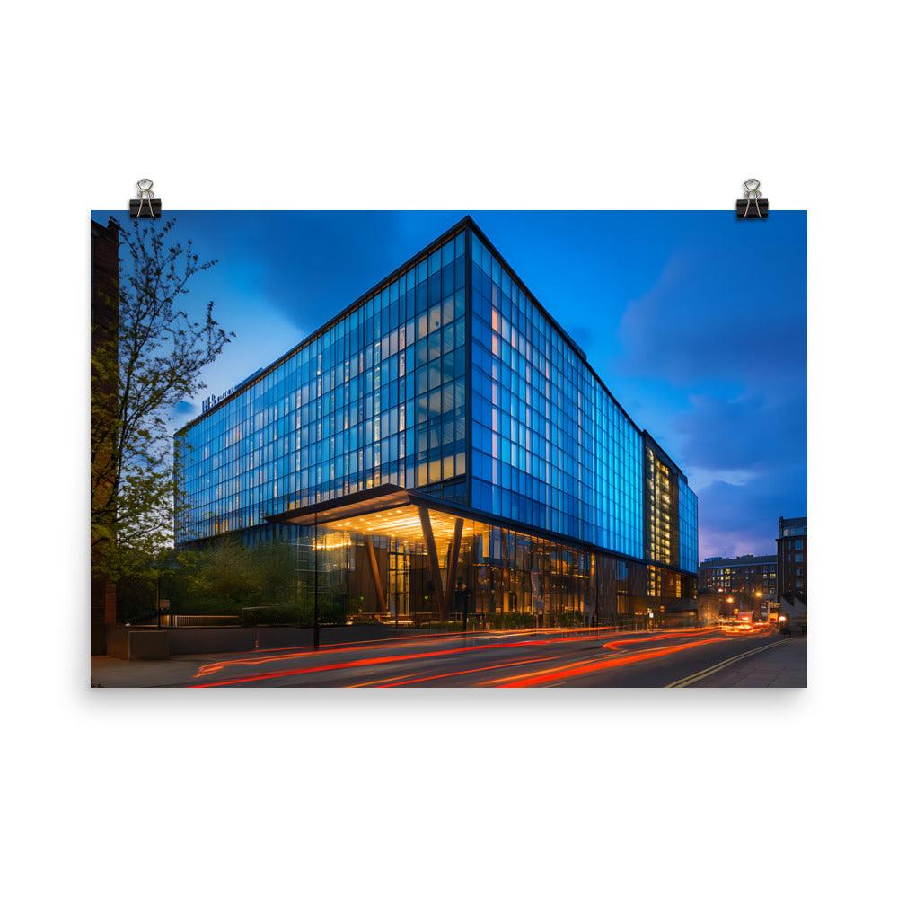 Manchester Modern Architecture Nightscape Poster - Oh Posters