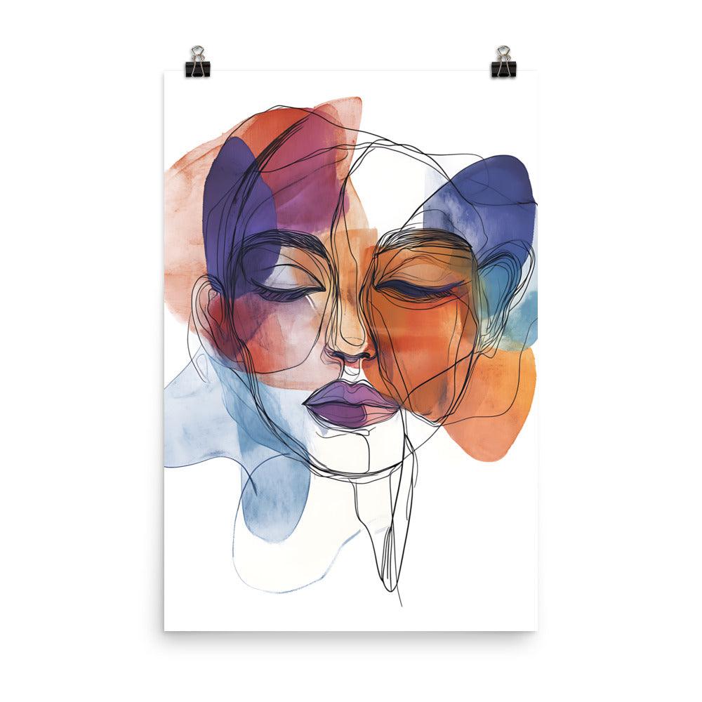 Colorful Boho Face Art Expression Poster - Oh Posters