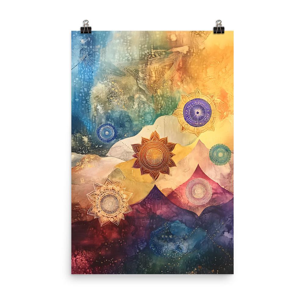 Boho Cosmic Mandala Dreamscape Serenity Art Poster - Oh Posters
