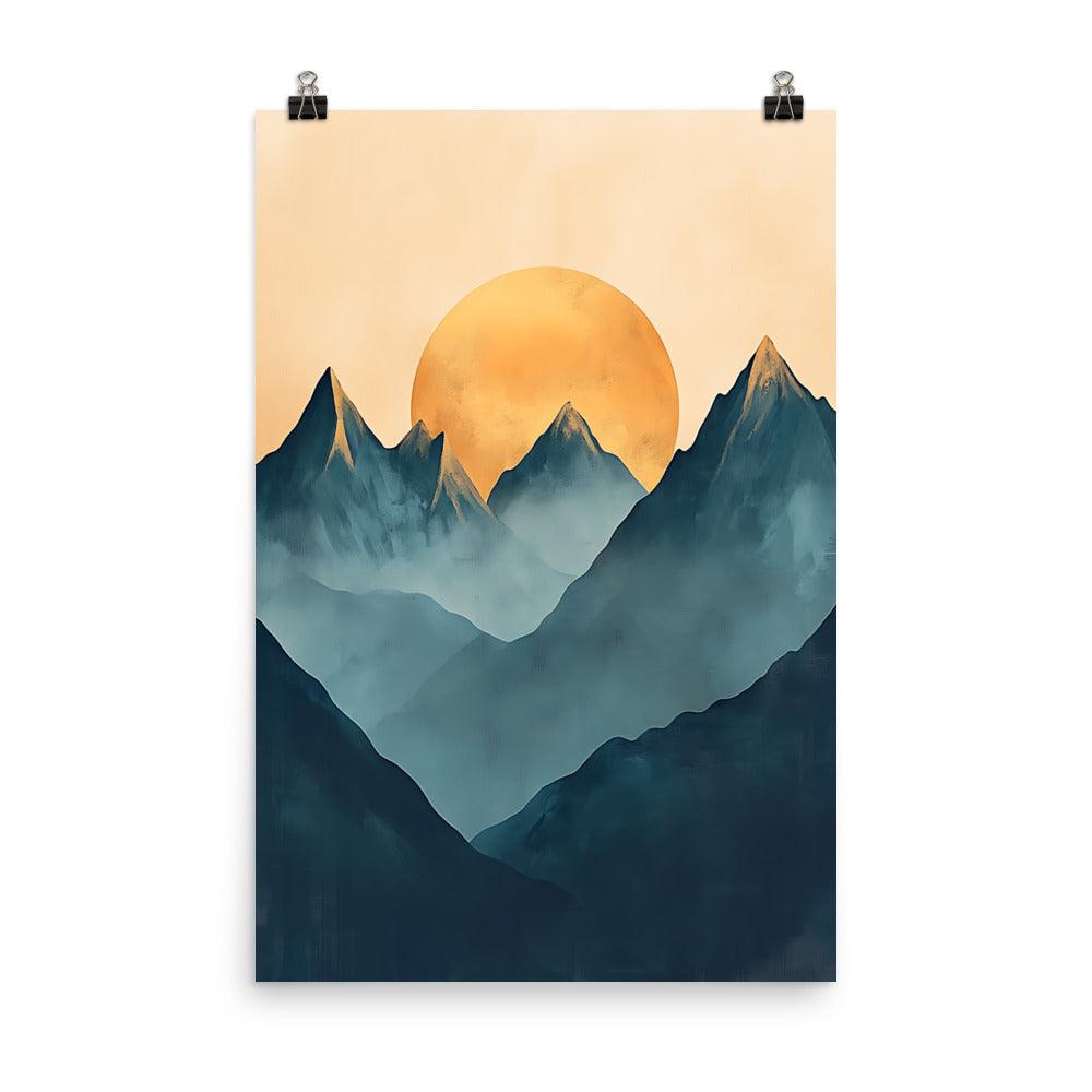 Boho Mountain Sunrise Serenity Canvas Art Poster - Oh Posters