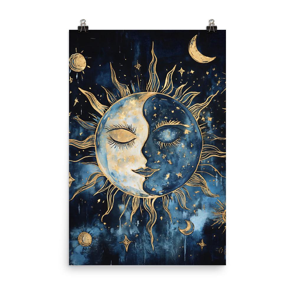 Celestial Sun and Moon Boho Magic Poster - Oh Posters