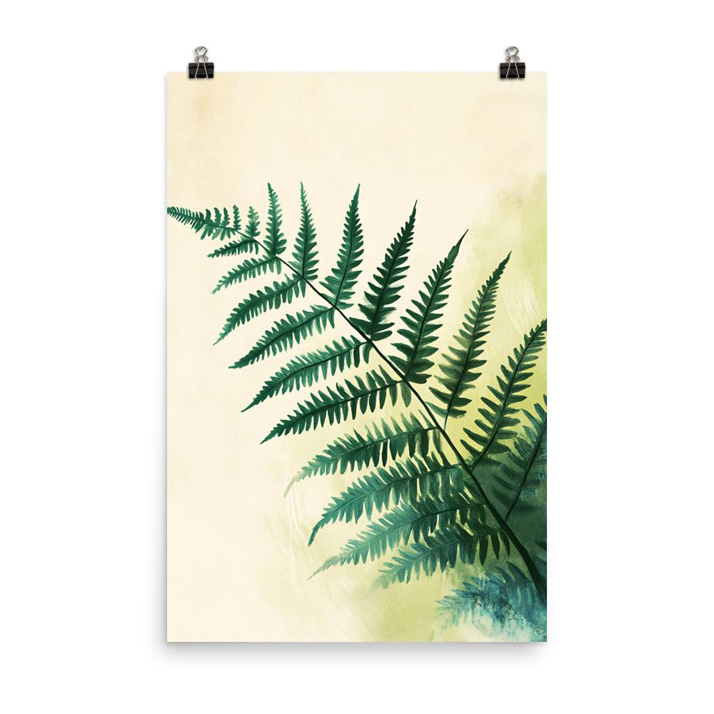 Boho Fern Leaf Serenity Nature Inspired Vibes Poster - Oh Posters