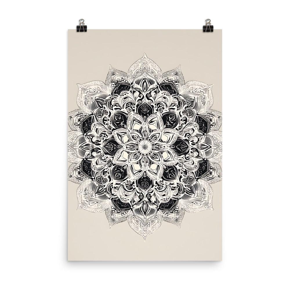 Intricate Boho Floral Mandala Art for Meditation and Mindfulness Poster - Oh Posters