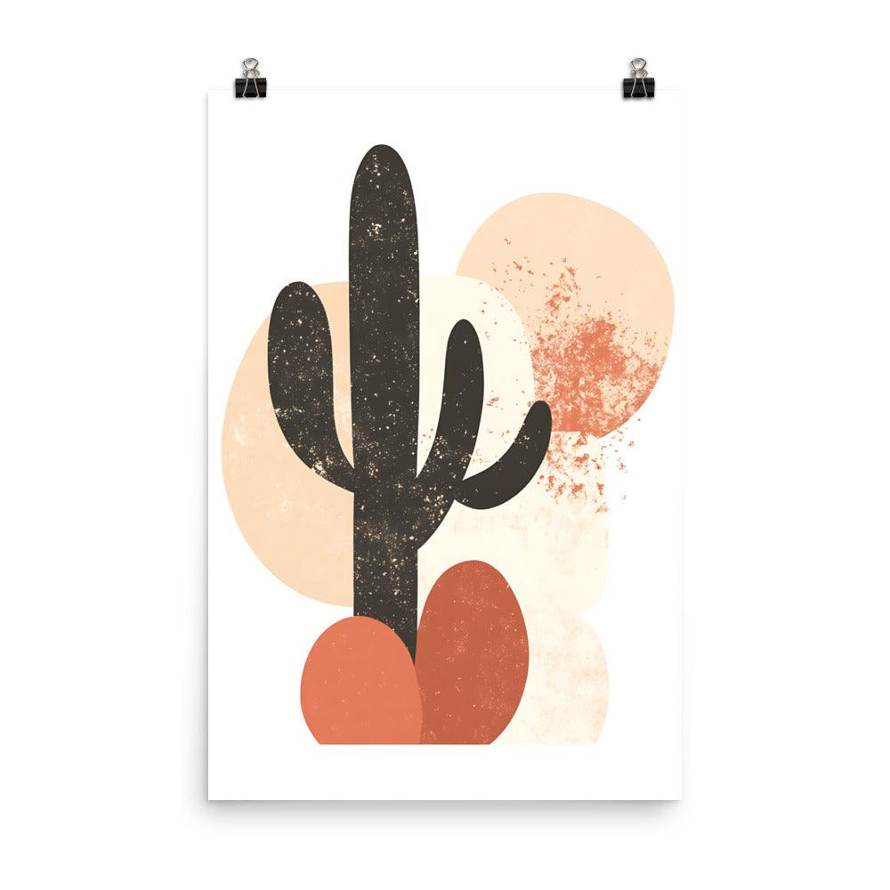 Boho Desert Cactus Minimalist Earthy Tones Poster - Oh Posters