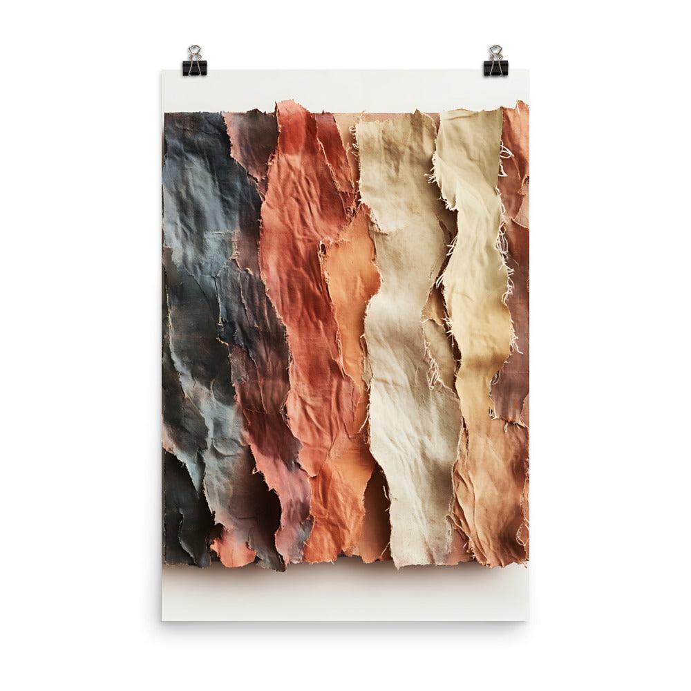 Boho Earthy Textured Stripes Vibes Natural Organic Tones Relaxed Aesthetic Poster - Oh Posters
