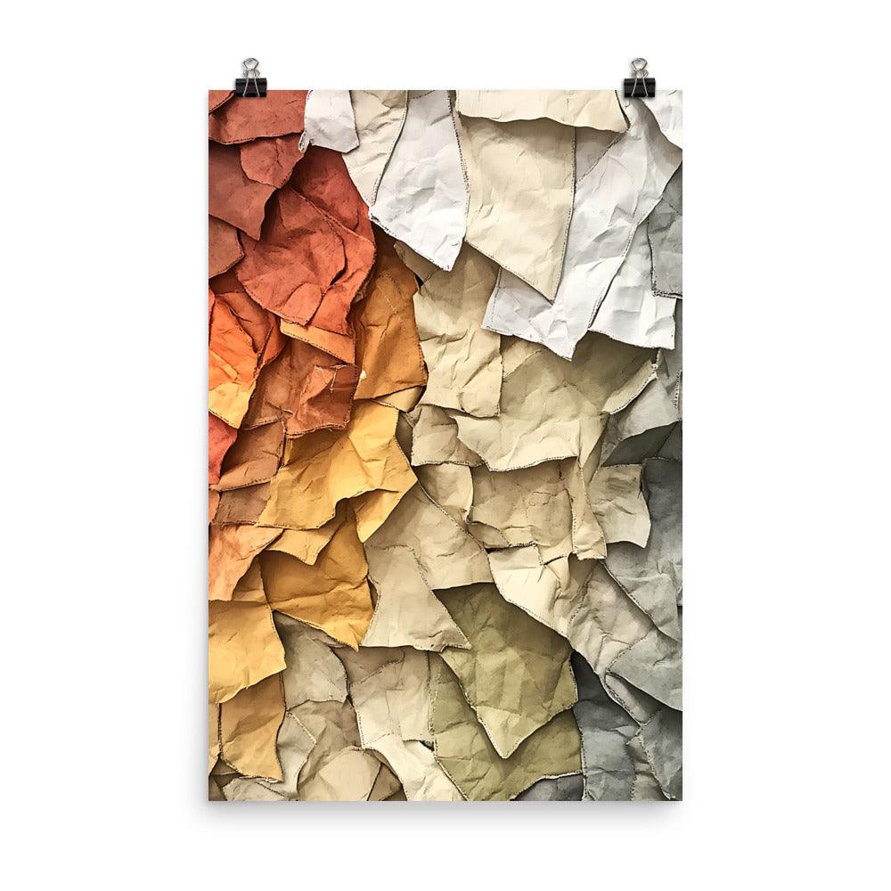 Boho Earth Tones Abstract Collage Poster - Oh Posters