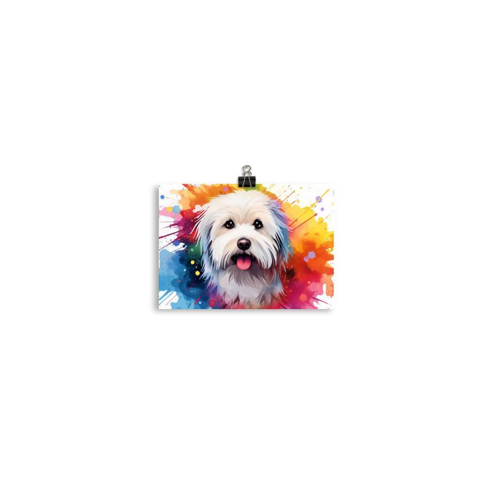 Coton De Tulear Radiant Watercolor Splatter Art Poster - Oh Posters