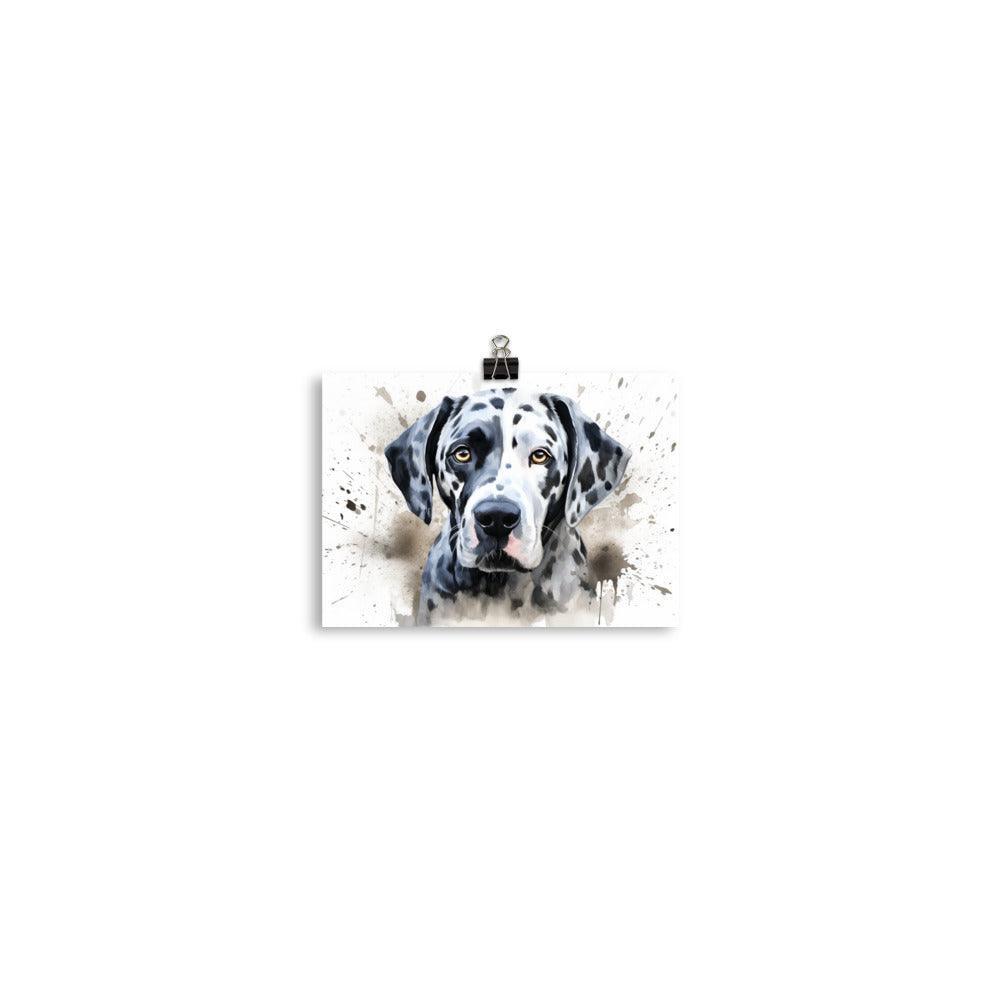 Dalmatian Watercolor Splash Dog Portrait Poster - Oh Posters