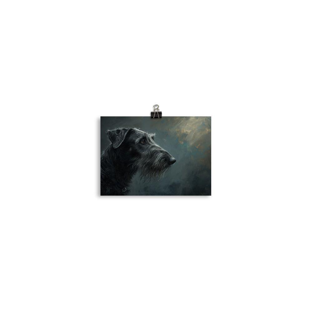 Deerhound Detailed Portrait in Moody Tones Poster - Oh Posters