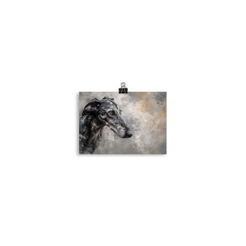 Deerhound Abstract Textured Art Dog Poster - Oh Posters