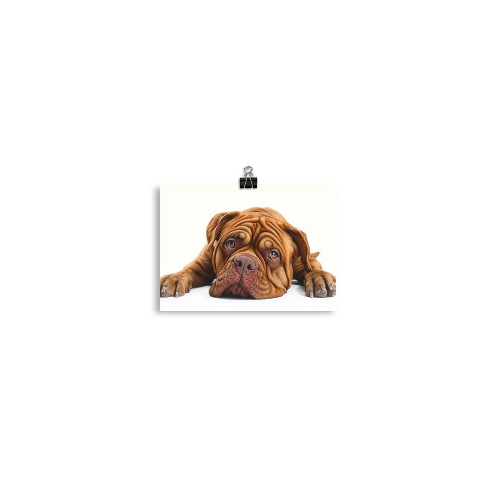 Dogue de Bordeaux Lying Down Realistic Artwork Poster - Oh Posters