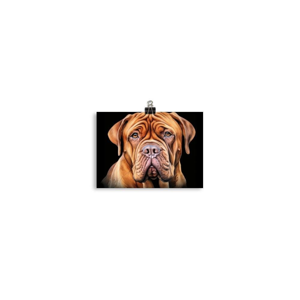 Dogue de Bordeaux Classic Black Background Illustration Poster - Oh Posters