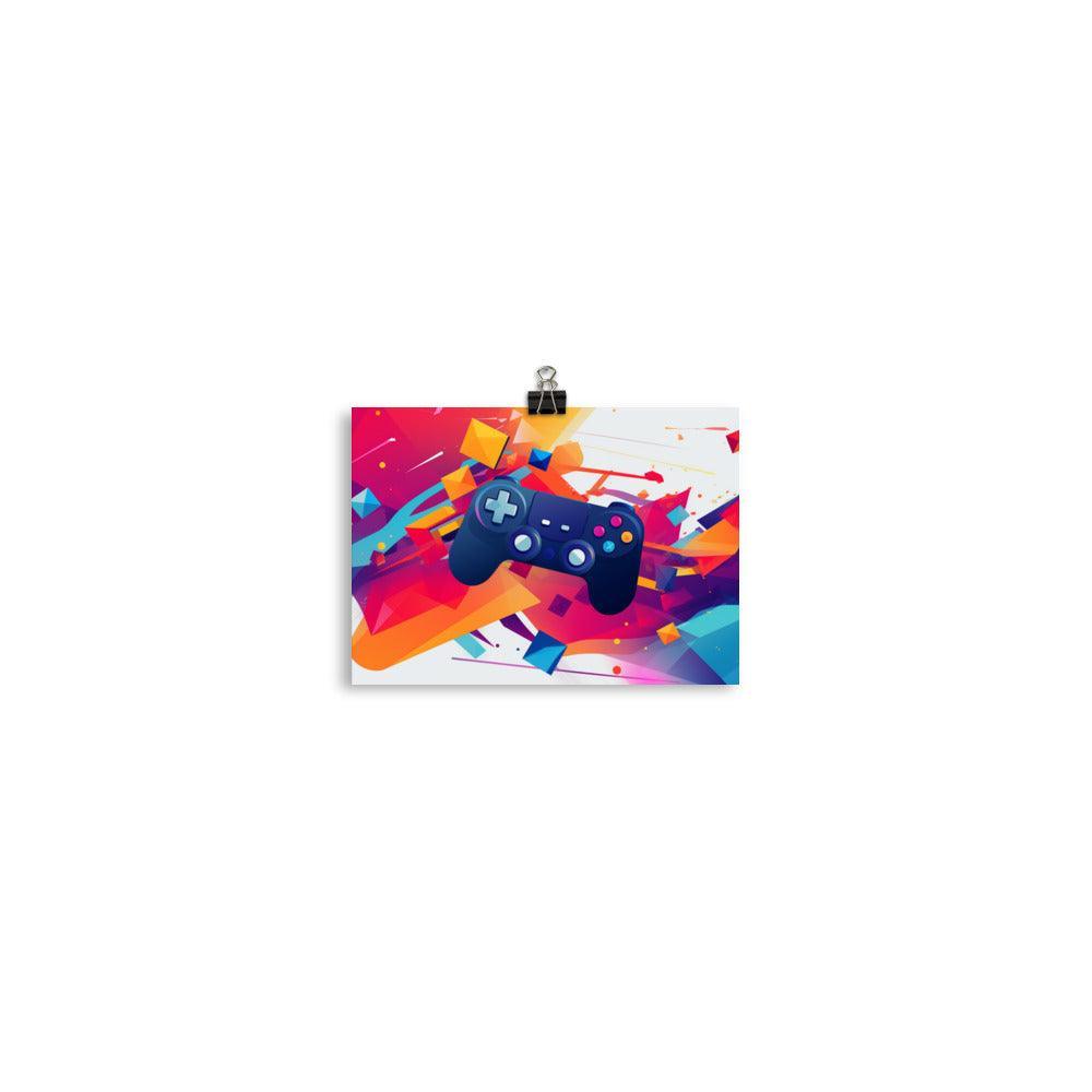 Vibrant Gaming Controller Abstract Explosion Poster - Oh Posters
