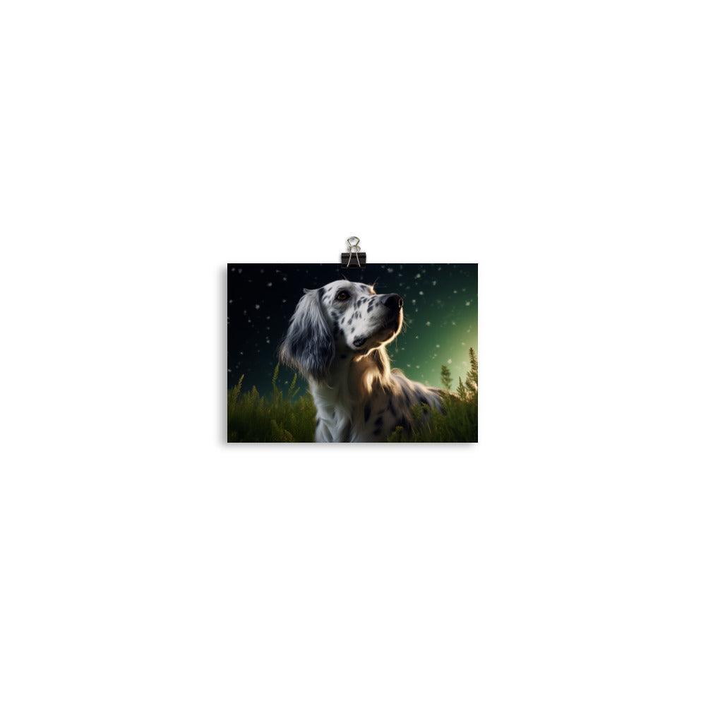 English Setter Twilight Gaze Nature-Inspired Digital Art Poster - Oh Posters