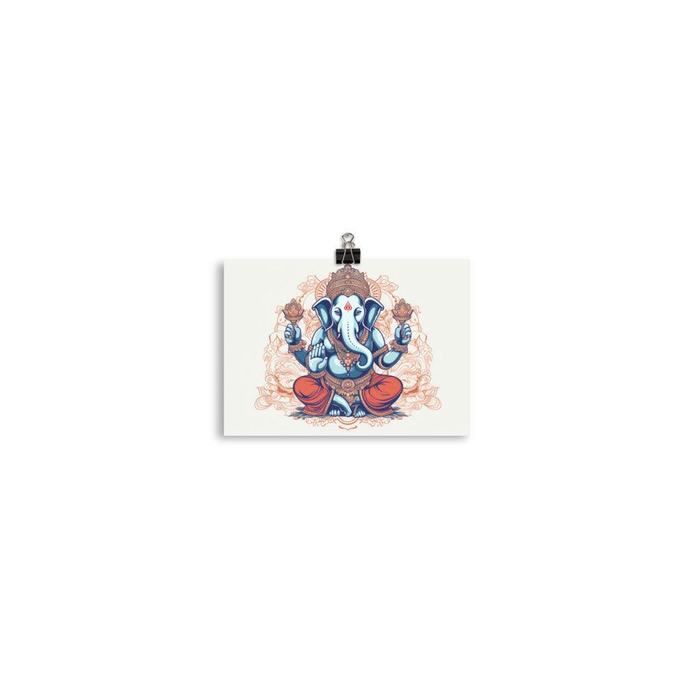 Ganesha Orange Mandala Inspired Illustration Poster - Oh Posters