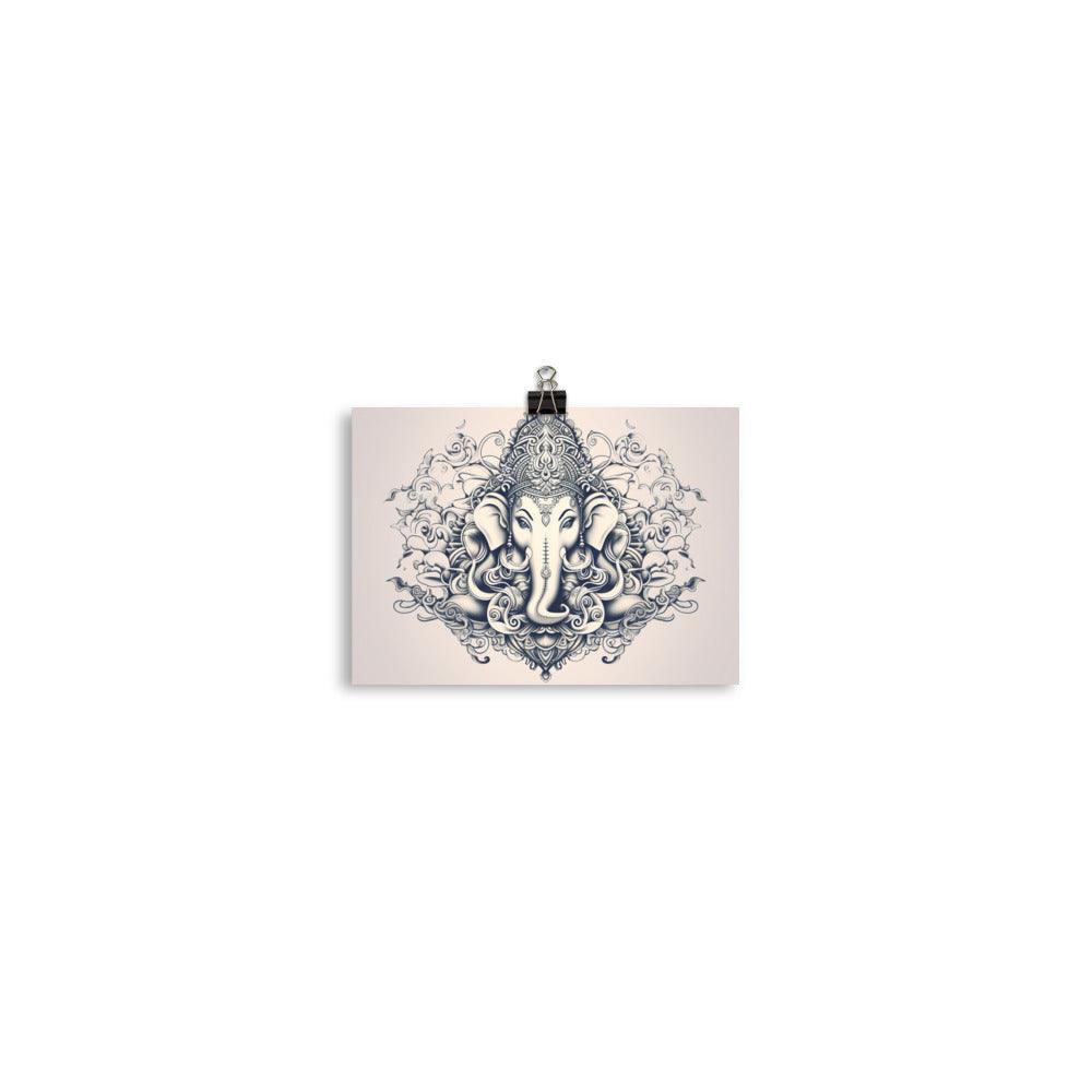 Ganesha Elegant Monochrome Mandala Art Poster - Oh Posters