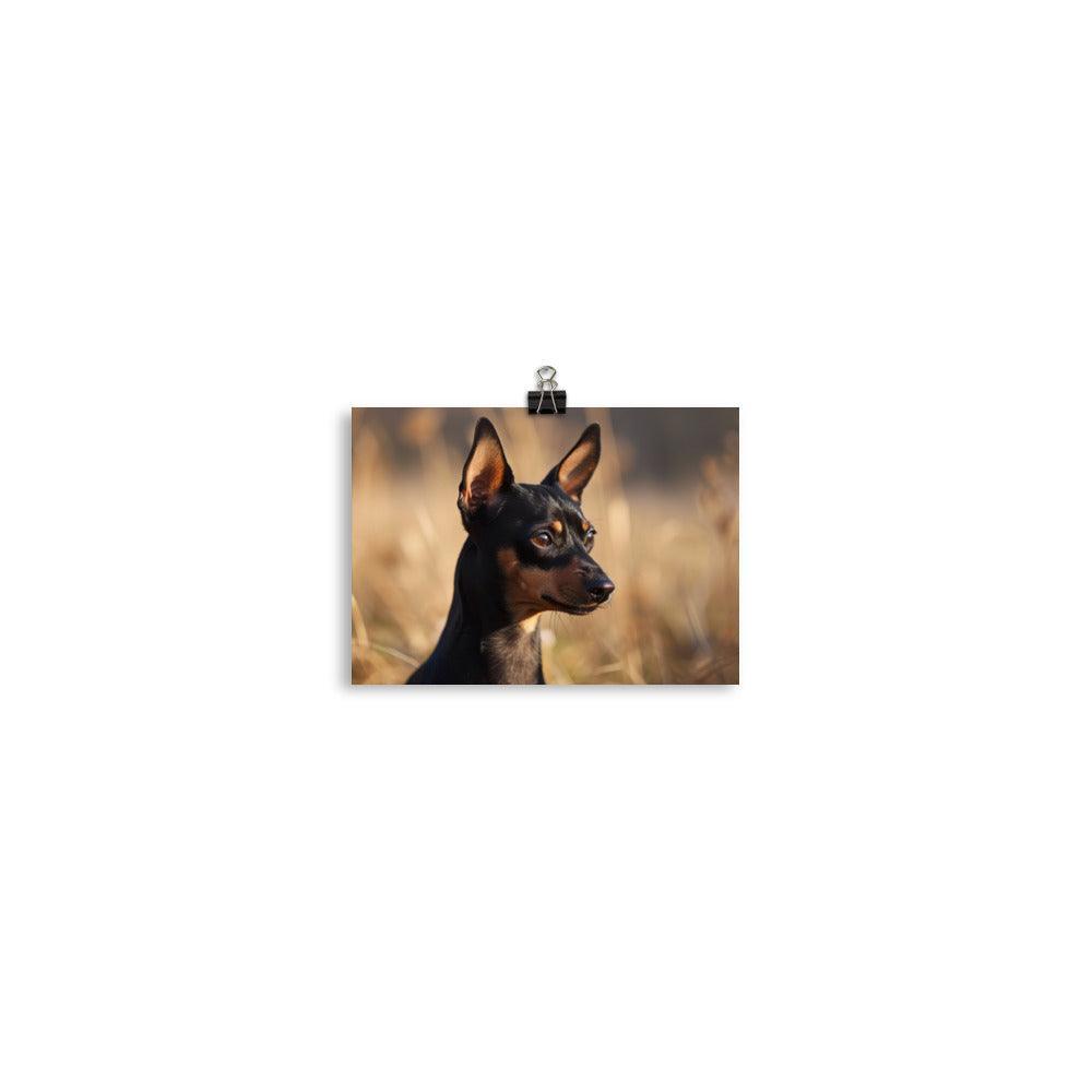 Realistic English Toy Terrier in Golden Field Poster - Oh Posters