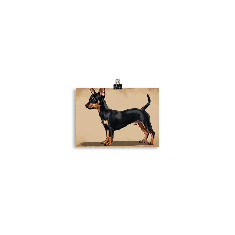 Vintage Style English Toy Terrier Illustrated Poster - Oh Posters