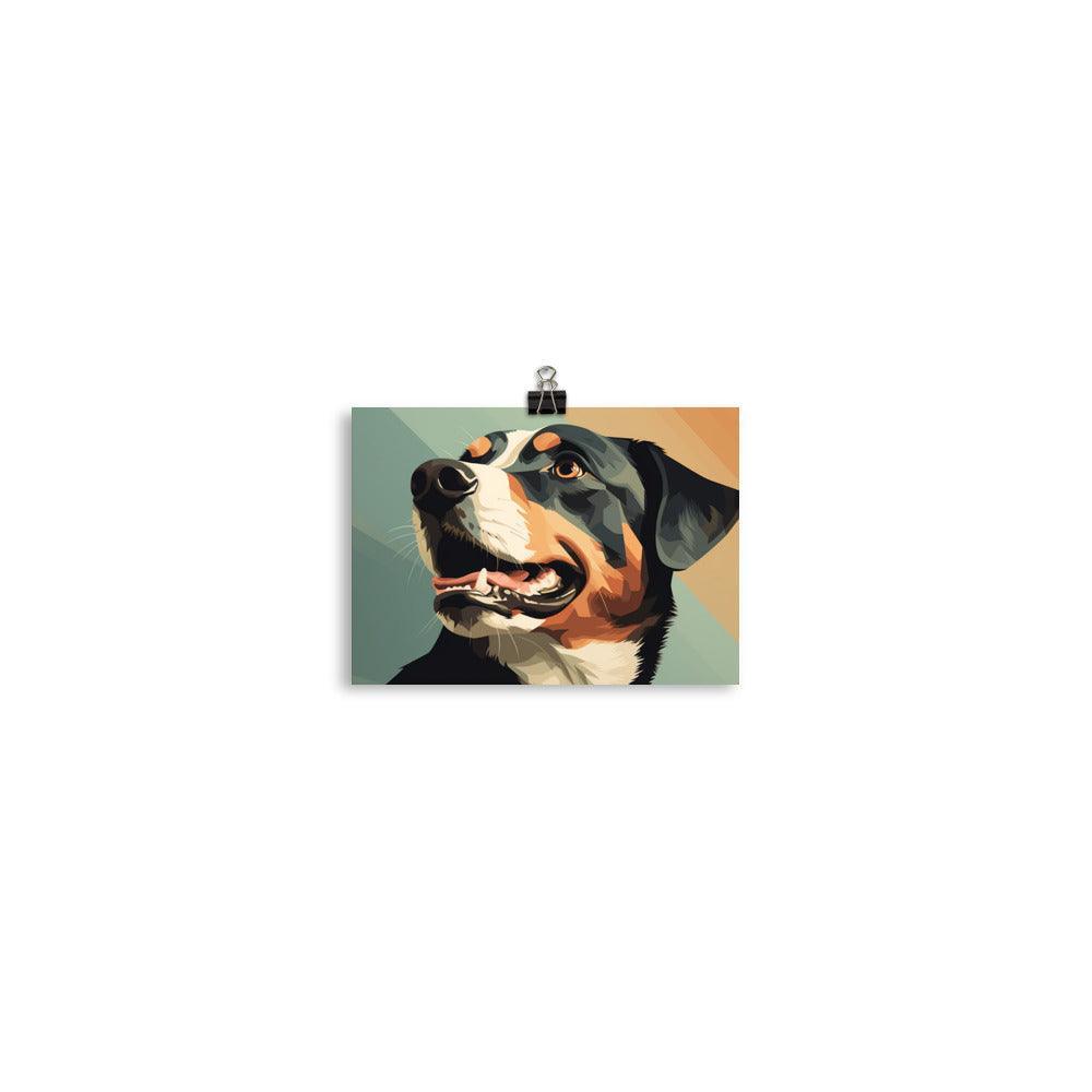 Entlebucher Mountain Dog Modern Geometric Art Poster - Oh Posters