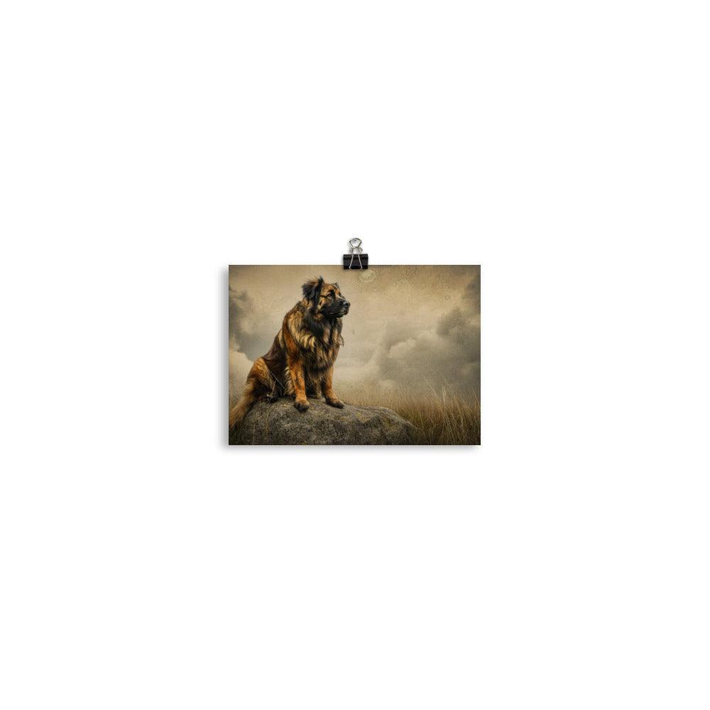 Estrela Mountain Dog Vintage Style Rock Perch Poster - Oh Posters