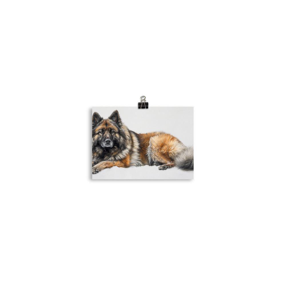 Lifelike Eurasier Dog Pencil Drawing Artwork Poster - Oh Posters