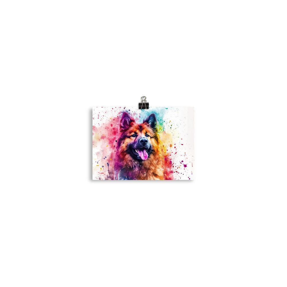 Vibrant Watercolor Eurasier Dog Artistic Poster - Oh Posters