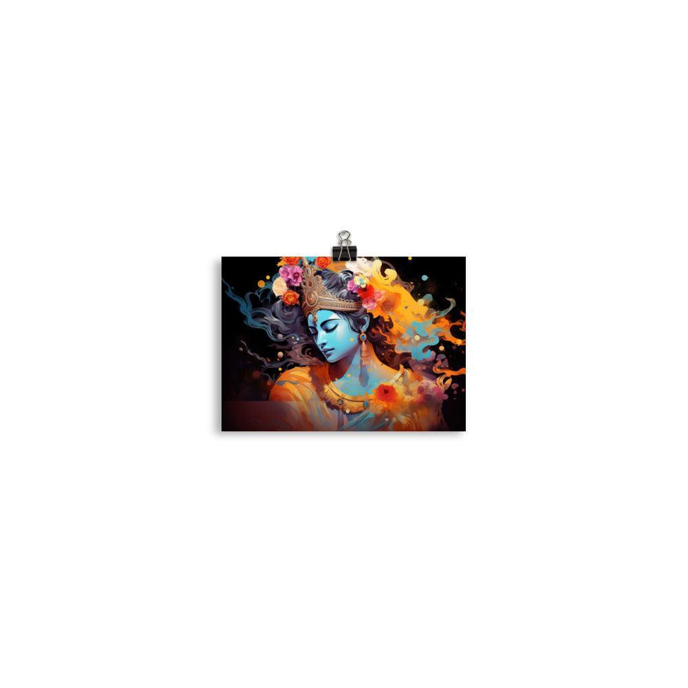 Krishna Ethereal Aura Digital Art Poster - Oh Posters