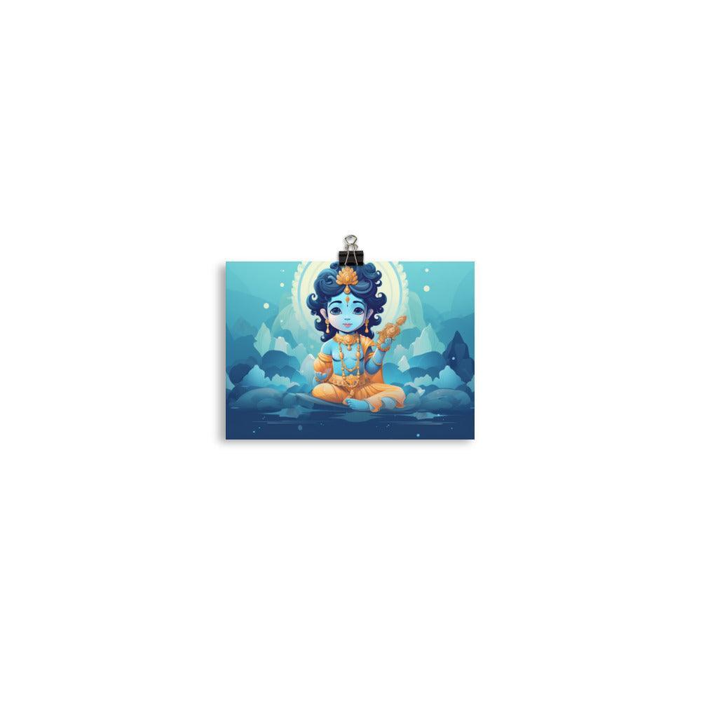 Krishna Playful Child Vector Art Poster - Oh Posters