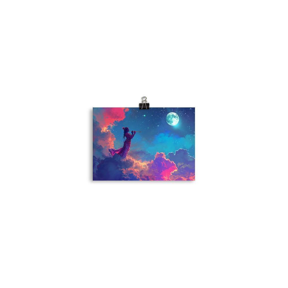 Krishna Cosmic Dance Celestial Art Poster - Oh Posters