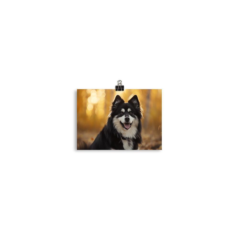 Finnish Lapphund Golden Forest Glow Poster - Oh Posters