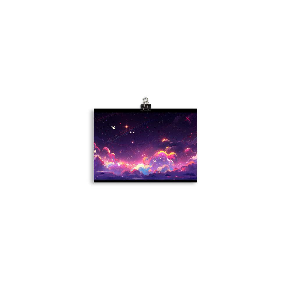 Dreamy Cosmic Dusk Scenery Digital Art Poster - Oh Posters