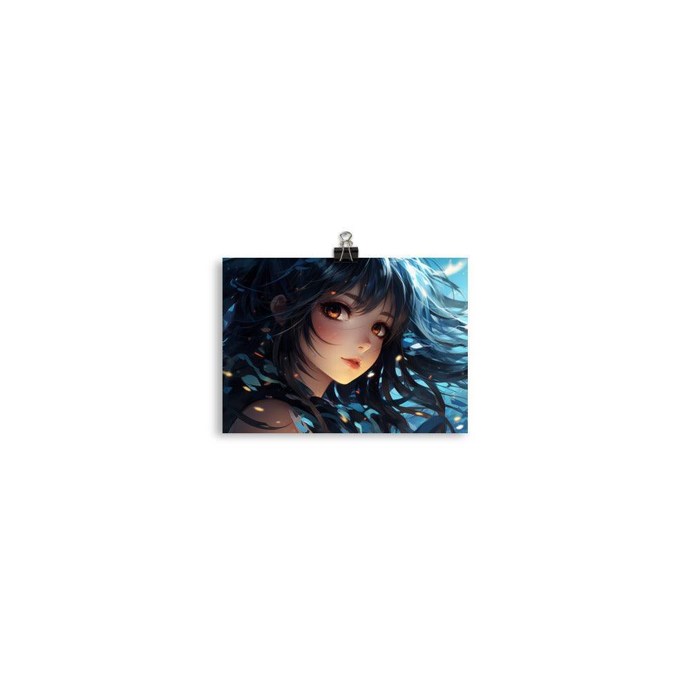 Mystic Azure Anime Girl Poster - Oh Posters