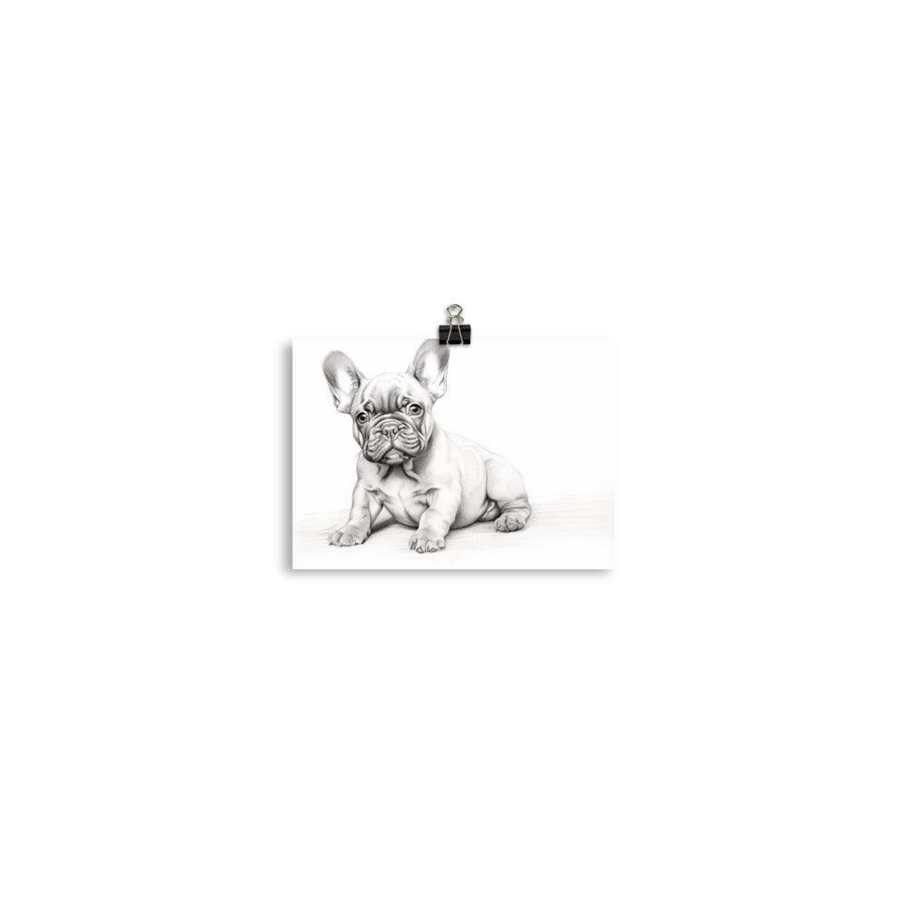 French Bulldog Pencil Sketch Art Poster - Oh Posters