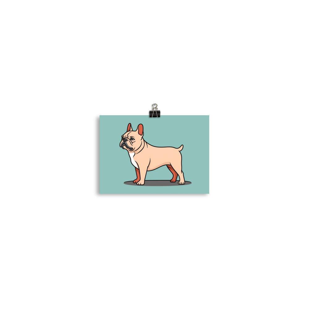 French Bulldog Cartoon Illustration Cute Poster - Oh Posters